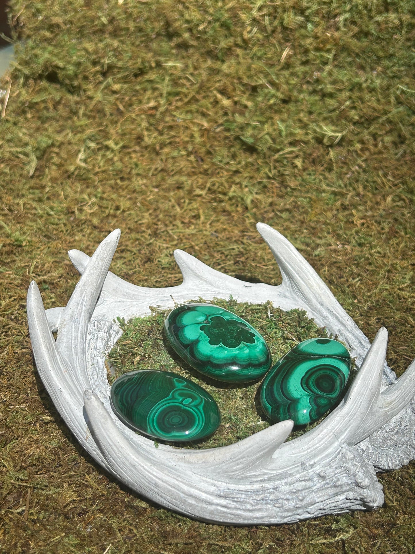 Malachite Palm Stones