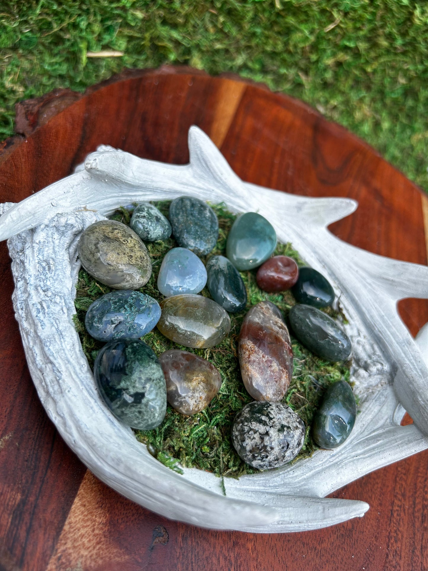 Moss Agate Tumble