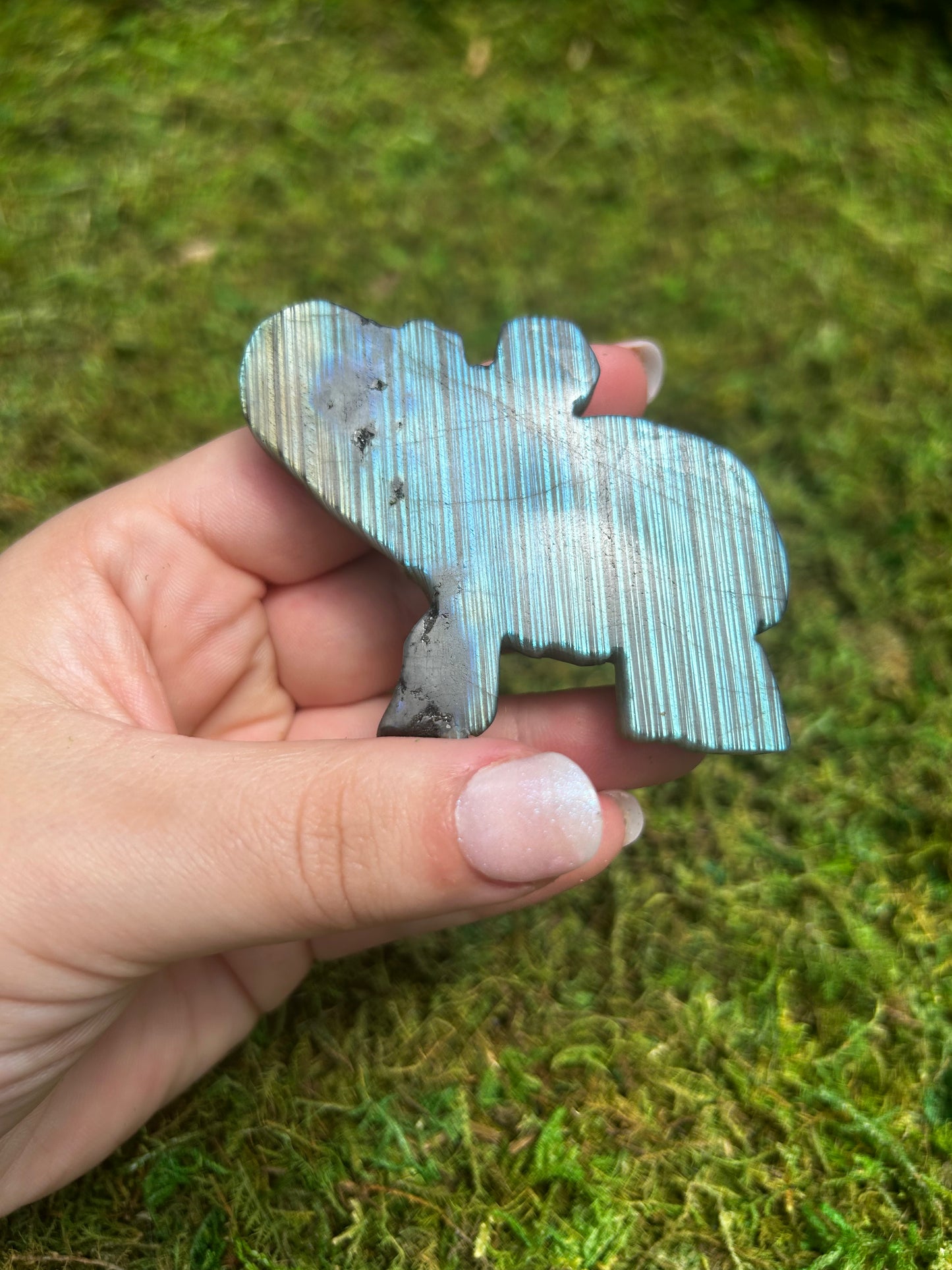 Labradorite Elephant Carving
