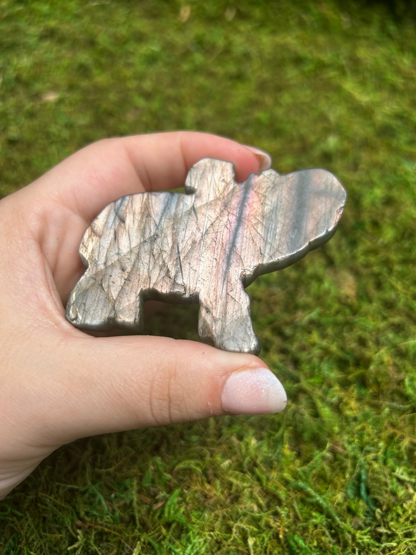 Labradorite Elephant Carving