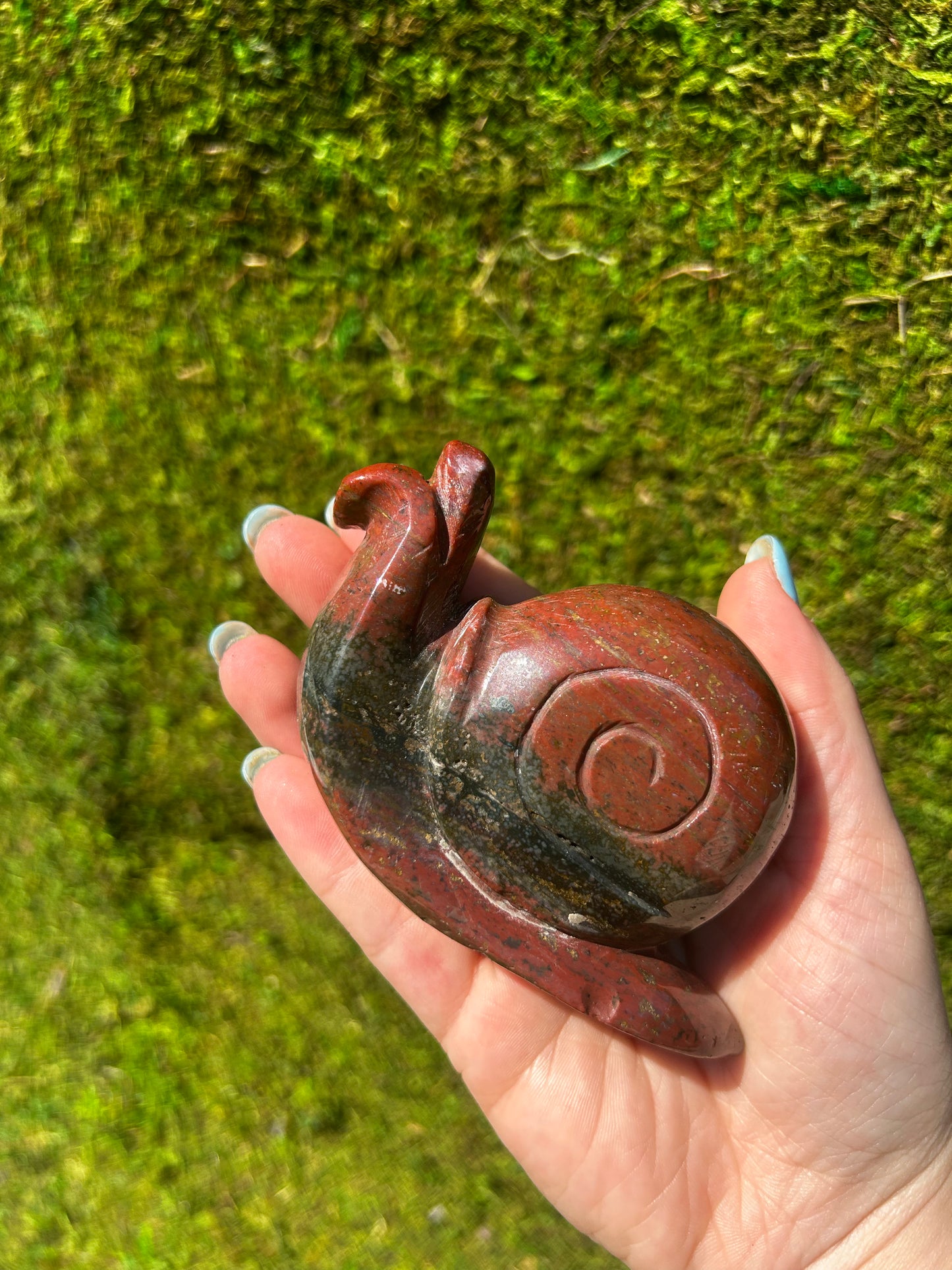 Ocean Jasper Snail Carving