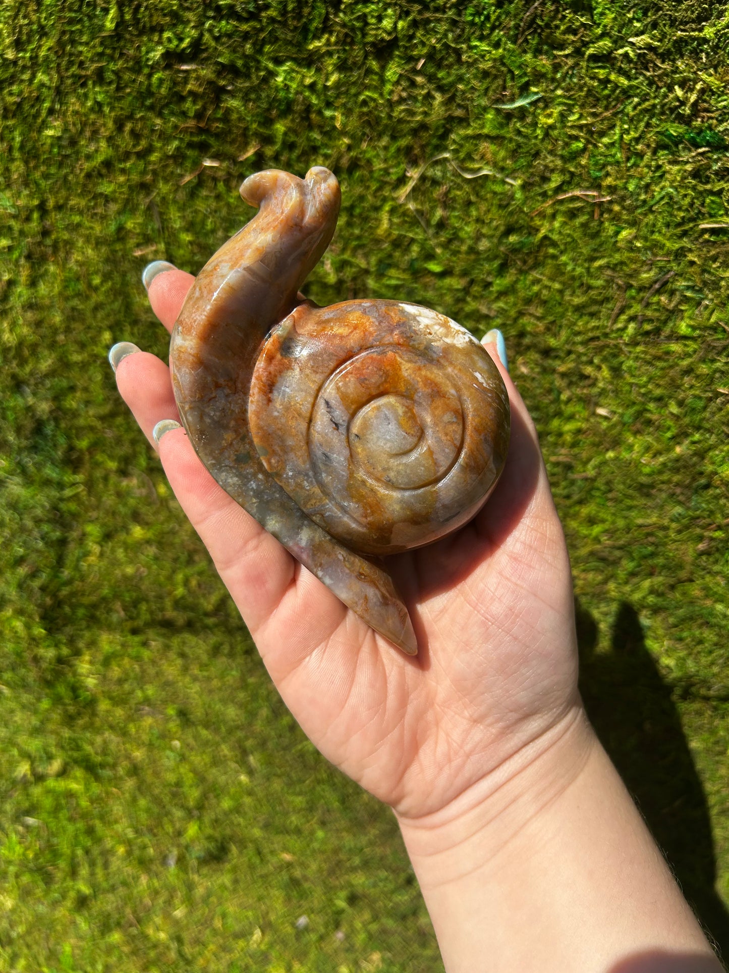Ocean Jasper Snail Carving