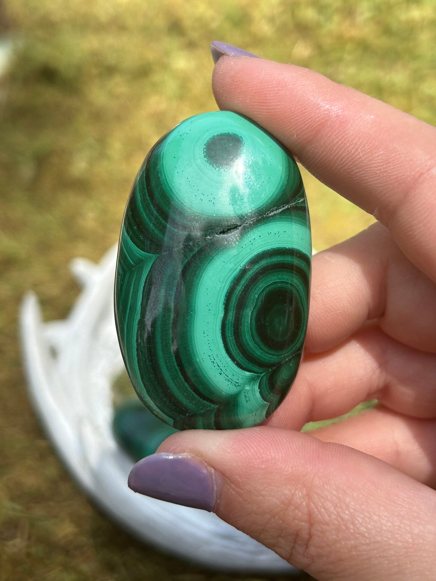 Malachite Palm Stones
