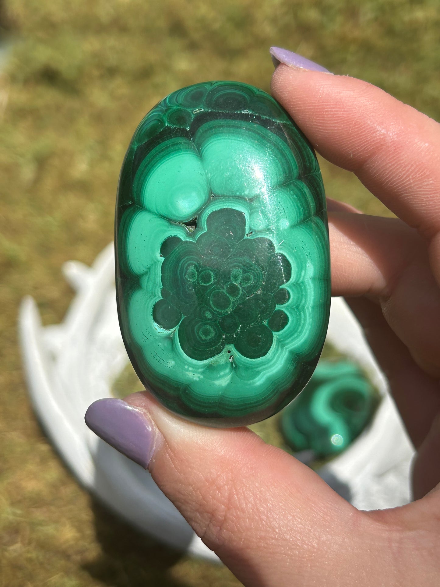Malachite Palm Stones