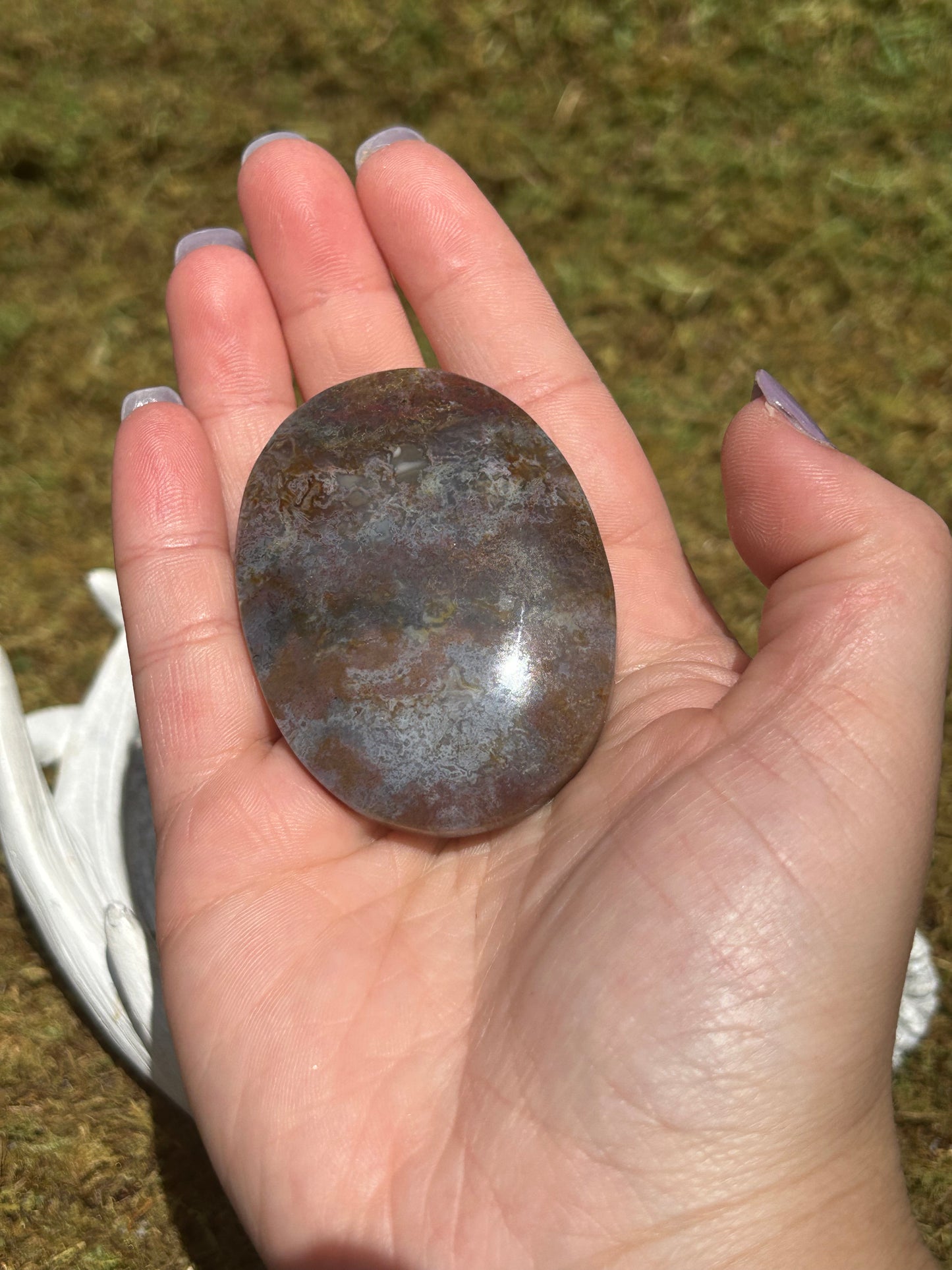Purple Moss Agate Palmstone