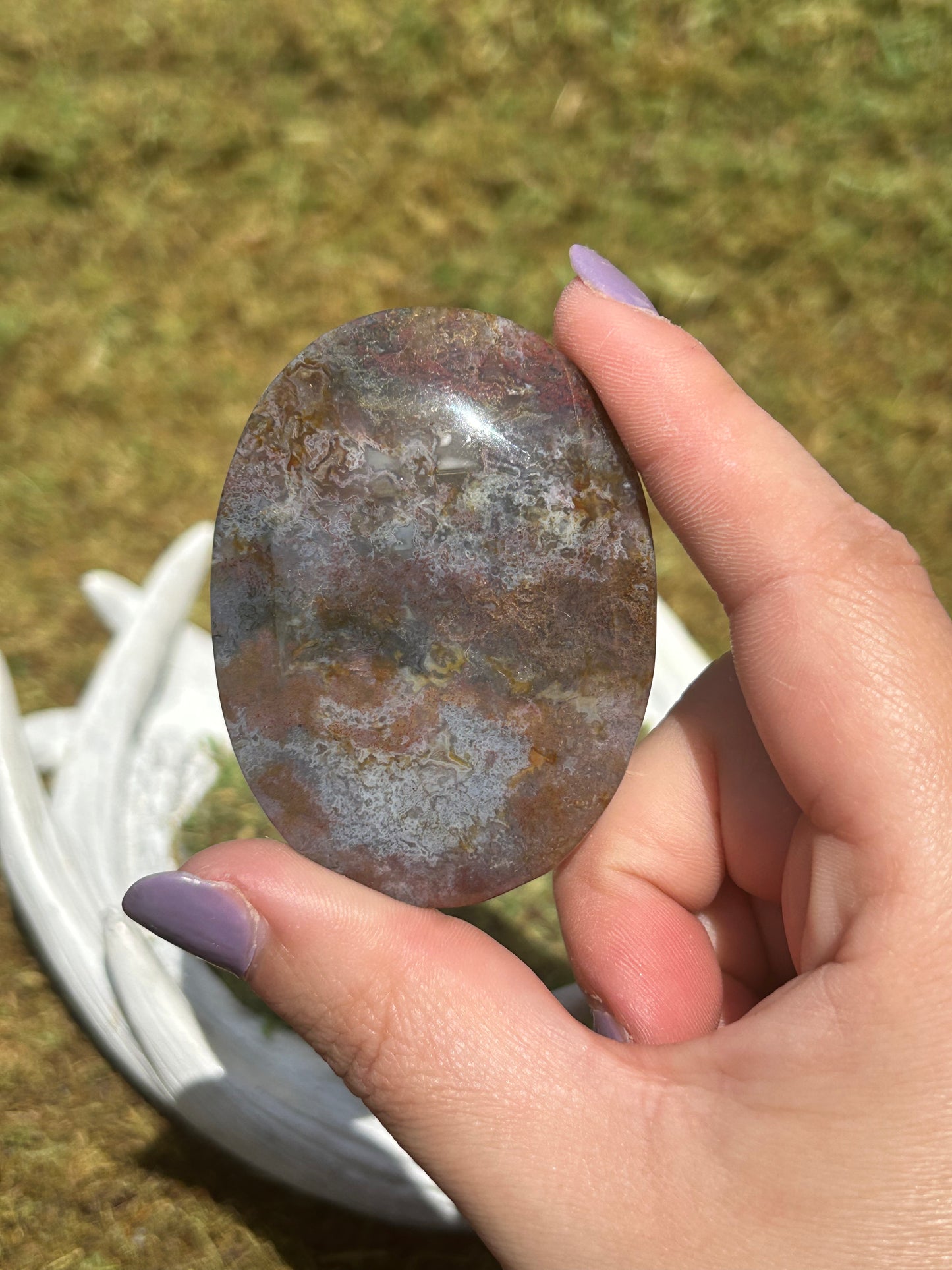 Purple Moss Agate Palmstone