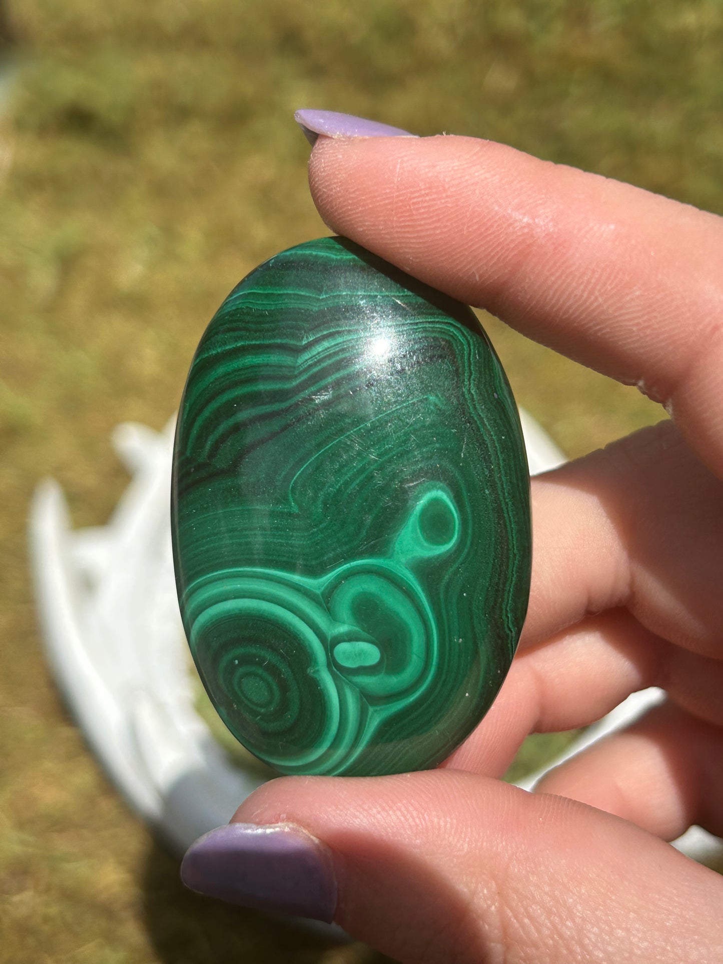 Malachite Palm Stones