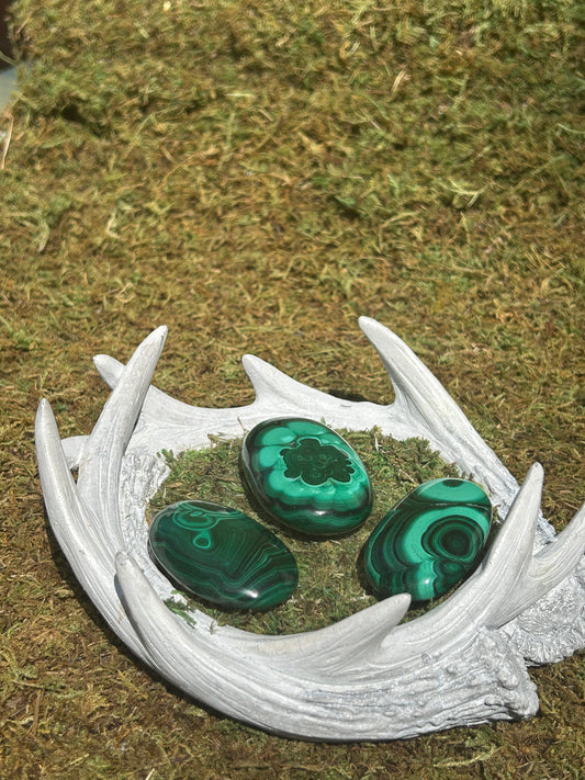 Malachite Palm Stones
