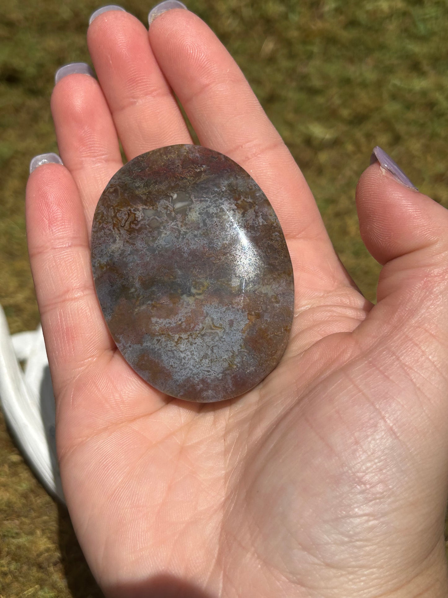 Purple Moss Agate Palmstone