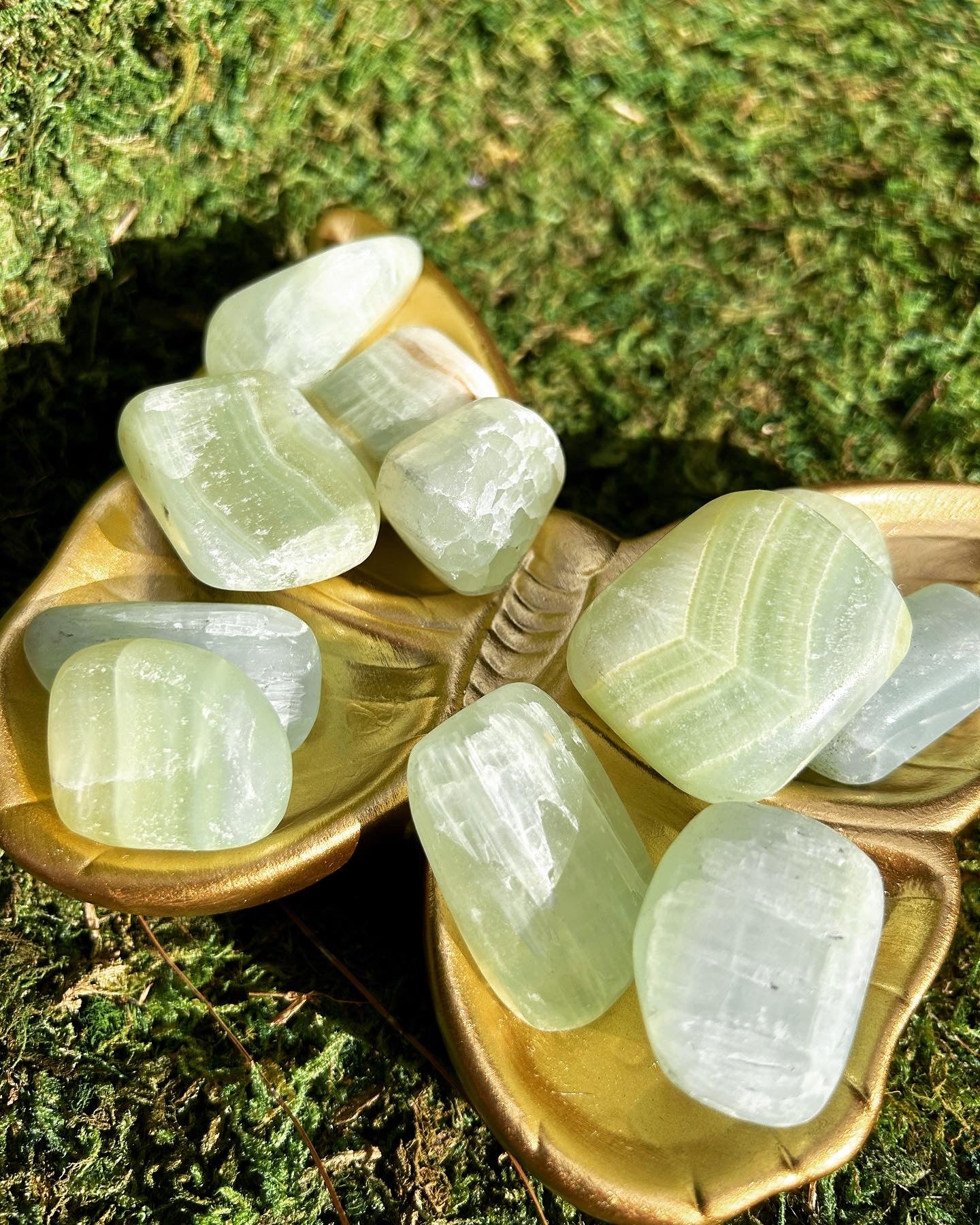 Pistachio Calcite Tumbled Stones