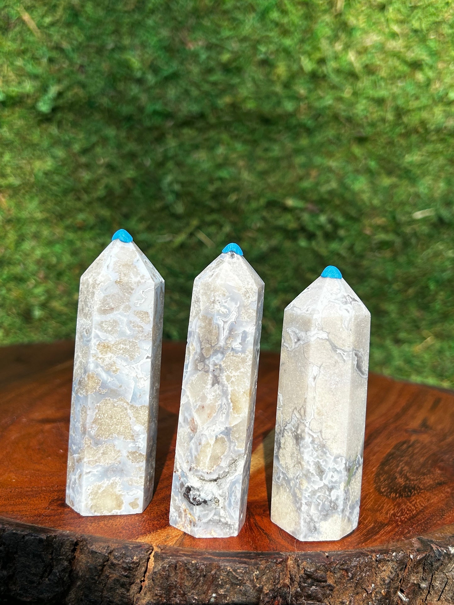 Blue Flower Agate Tower