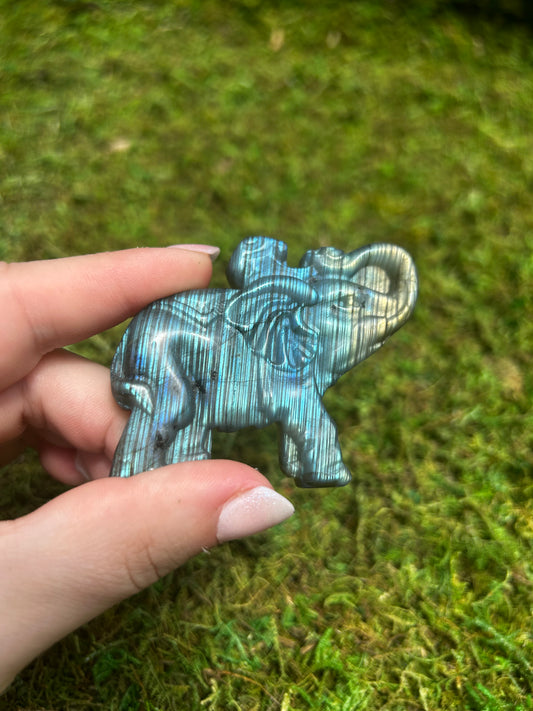 Labradorite Elephant Carving