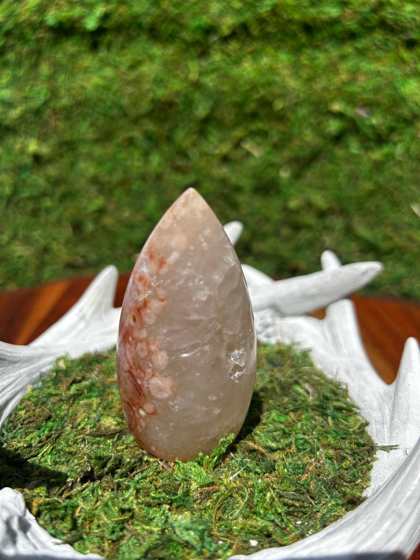Flower Agate and Pink Amethyst Flame