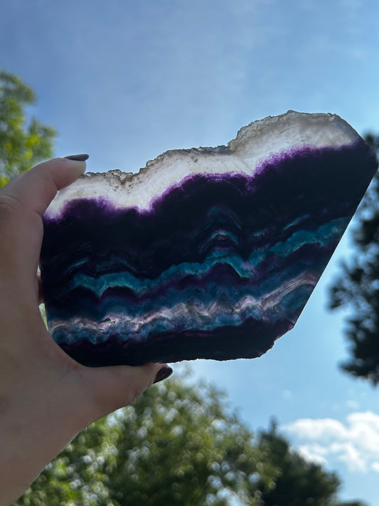 Cubic Rainbow Fluorite Slab