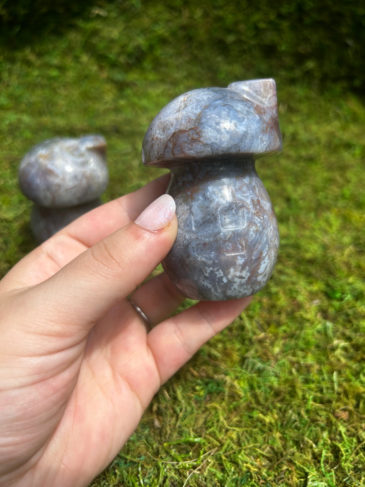 Moss Agate Mushroom House
