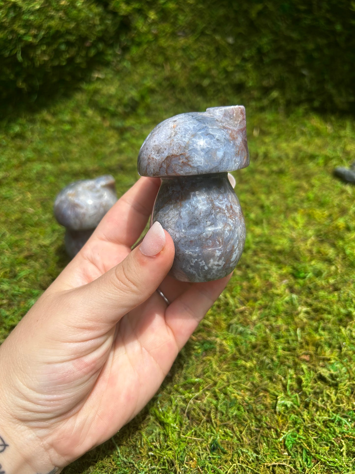 Moss Agate Mushroom House