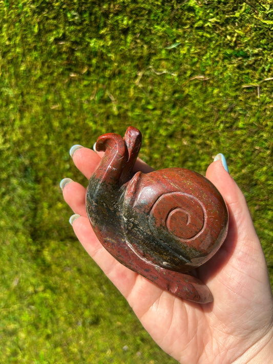 Ocean Jasper Snail Carving